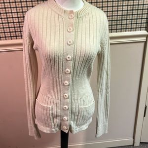 Lux Brand Cream/Off-White Cardigan Size M